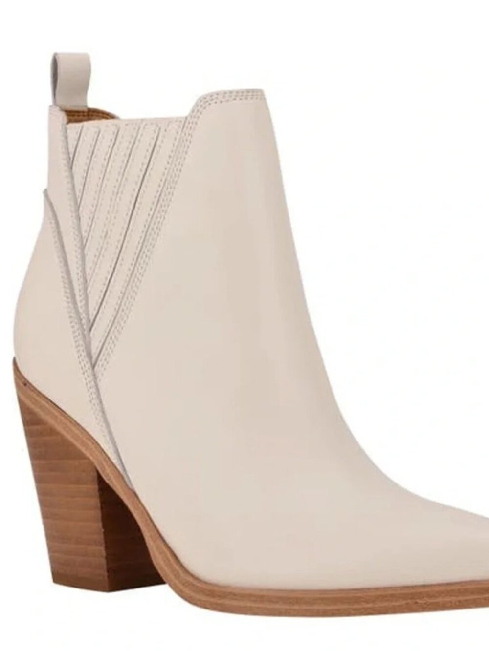 Marc Fisher LTD Oshay Pointed Toe Bootie in Ivory Leather Sz 7.5 EUC